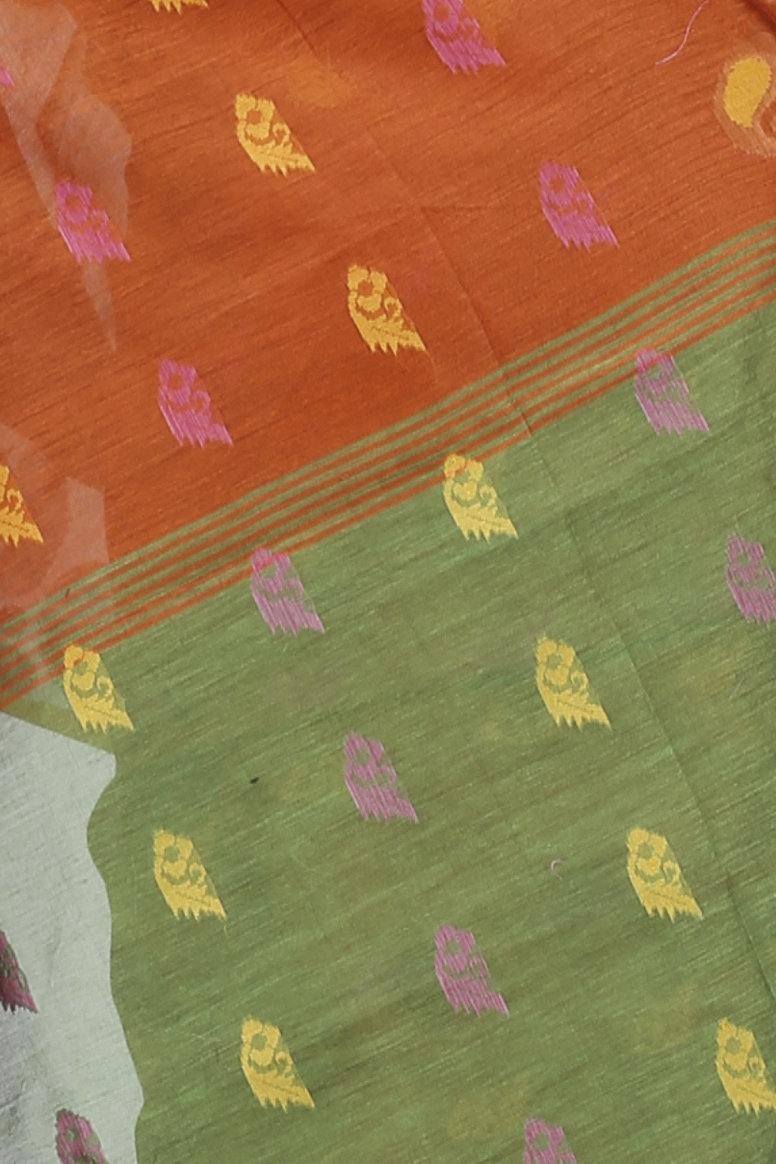 Brown Blended Cotton Banu Hand Loom Saree (1283)